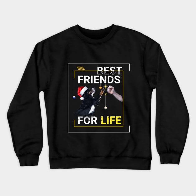 Bernese Mountain Dog Best Friends for Life Christmas Crewneck Sweatshirt by Xpert Apparel